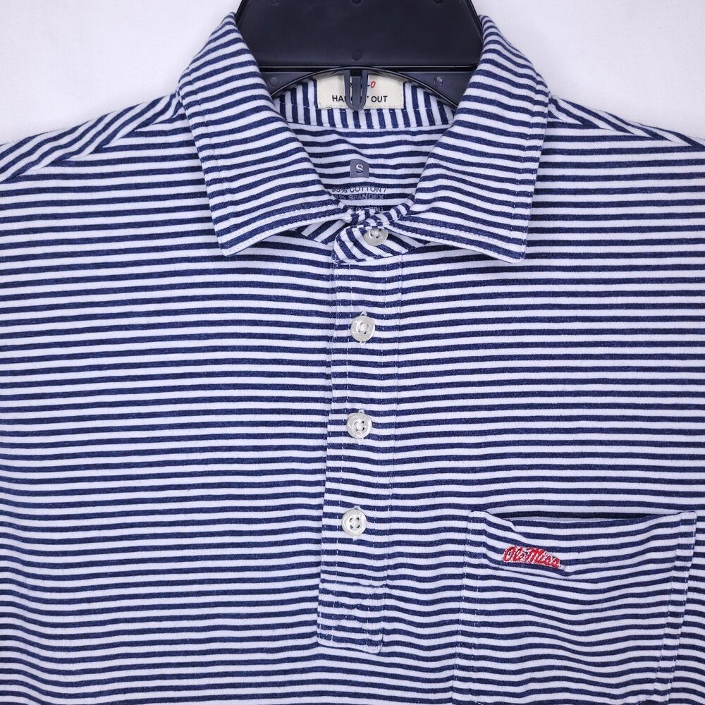 johnnie-O Blue and White Striped Polo